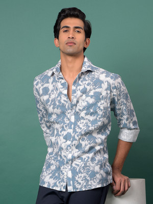 CRIMSOUNE CLUB Men Printed Casual Blue Shirt