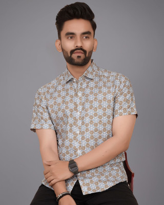 METRONAUT Men Printed Casual Brown Shirt