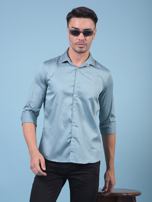 CRIMSOUNE CLUB Men Solid Casual Green Shirt