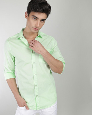 The Indian Garage Co. Men Solid Casual Green Shirt