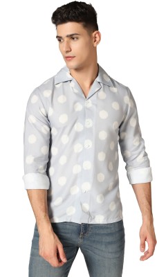 Leriya Fashion Men Printed Casual Grey Shirt