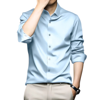 RADHEEFAB Men Solid Formal Light Blue, Multicolor Shirt