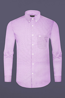 HOC Men Solid Formal Purple Shirt