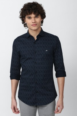 PETER ENGLAND Men Printed Casual Dark Blue Shirt