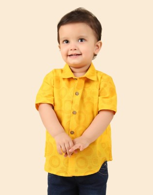 Fabindia Baby Boys Printed Casual Yellow Shirt