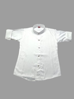 Qitty Boys Solid Casual White Shirt