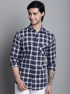 Attiris Men Checkered Casual Blue Shirt