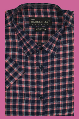 BlackLilly Men Checkered Casual Maroon Shirt