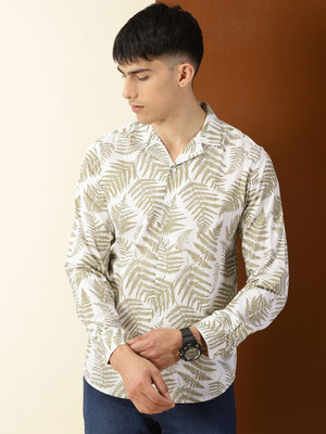 THOMAS SCOTT Men Printed Casual White, Beige Shirt