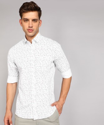 Raymond Men Printed Casual Blue Shirt