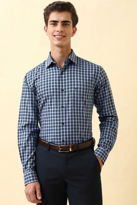 Allen Solly Men Checkered Casual Blue Shirt