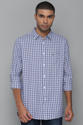 Allen Solly Men Checkered Casual Blue Shirt
