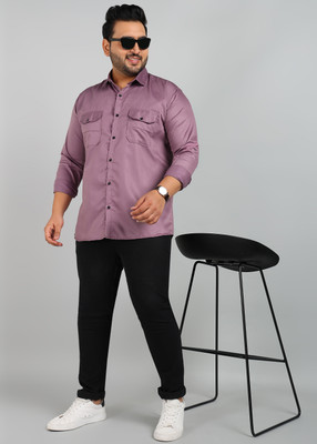 METRONAUT PLUS Men Solid Casual Purple Shirt