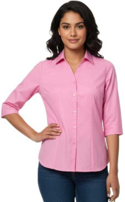 ZUNAIRA GARMENTS Women Solid Formal Pink Shirt