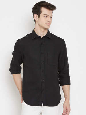 ALVIN ENTERPRISE Men Solid Casual Black Shirt