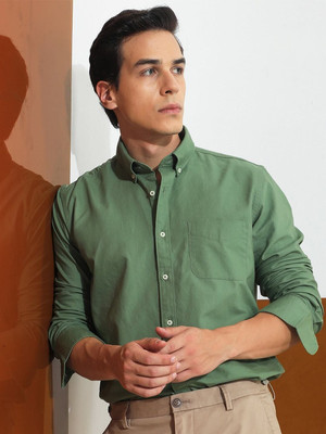 RARE RABBIT Men Solid Casual Green Shirt