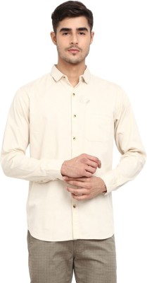 V-MART Men Solid Casual Beige Shirt