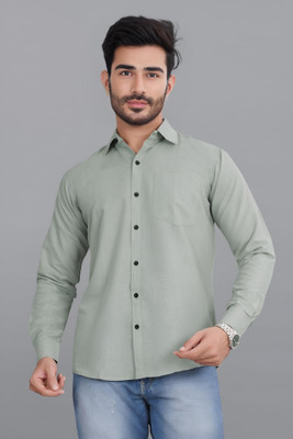 Road Rider Men Solid Formal Light Green Shirt