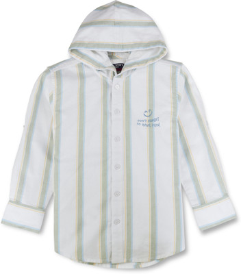 GINI & JONY Boys Striped Casual White Shirt