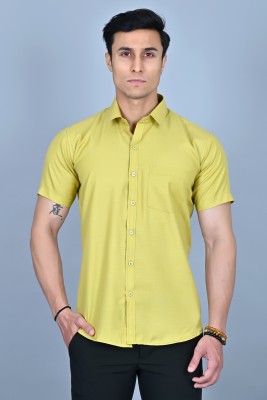 BlackLilly Men Self Design Casual Light Green Shirt