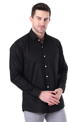 BEEDARK Men Solid Casual Black Shirt