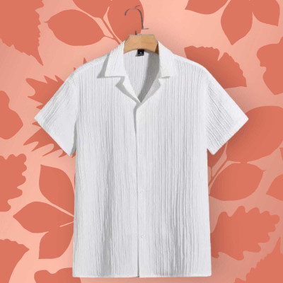 SHIVAY FASHION Men Self Design Formal Green Shirt