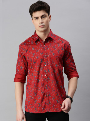 Zedd Men Printed Casual Red Shirt
