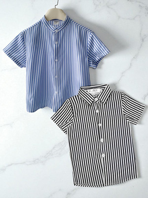 RAVYA TRENDZ Boys Printed, Striped Casual Multicolor Shirt(Pack of 2)