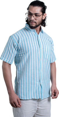 KHEMISE Men Solid Casual Light Blue Shirt