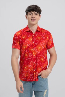 Charmi Fashion Men Printed Casual Red Shirt