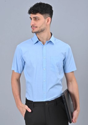 Common Men Men Solid Formal Light Blue Shirt