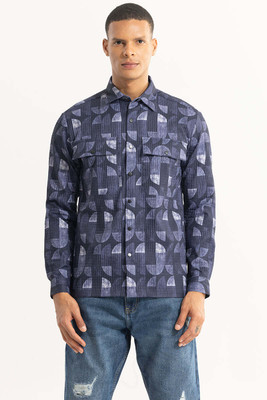 Snitch Men Self Design Casual Purple Shirt