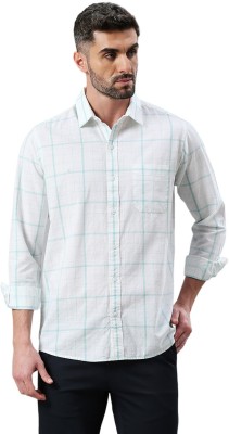 Klub Fox Men Checkered Casual White Shirt