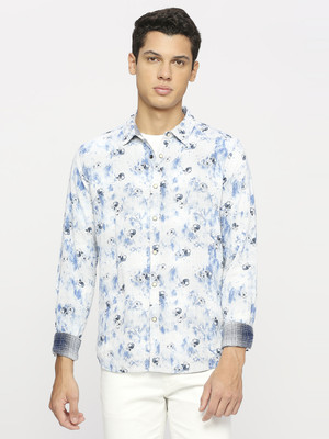 Pepe Jeans Men Printed Casual Blue Shirt