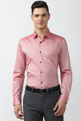 PETER ENGLAND Men Self Design Formal Pink Shirt