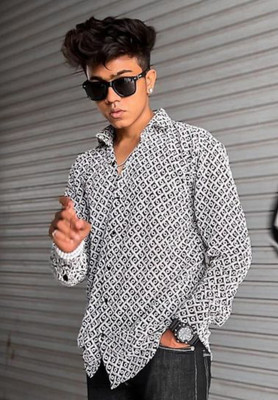 STOVESSY Men Printed Casual Black Shirt