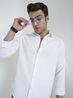 VASTRADO Men Solid Casual White Shirt