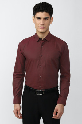 PETER ENGLAND Men Solid Formal Maroon Shirt