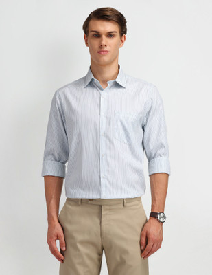 ARROW Men Striped Formal Grey Shirt