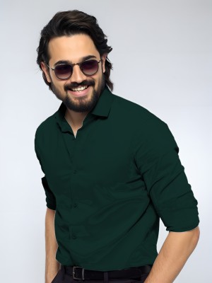 JEMI ENTERPRISE Men Self Design, Solid Formal Green Shirt