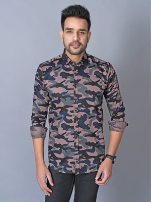 Lee Cross Men Printed Casual Grey Shirt