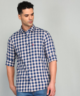 U.S. POLO ASSN. Men Solid Casual Blue Shirt