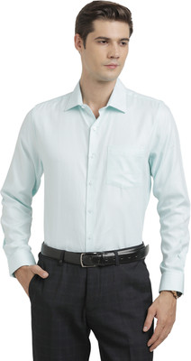 TURTLE Men Self Design Formal Light Blue Shirt