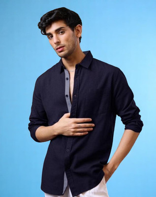 LAXMI TRENDING Men Solid Casual Blue Shirt