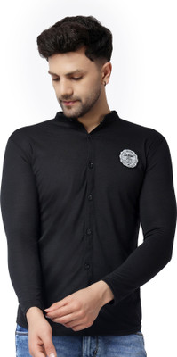 tfurnish Men Solid Casual Black Shirt