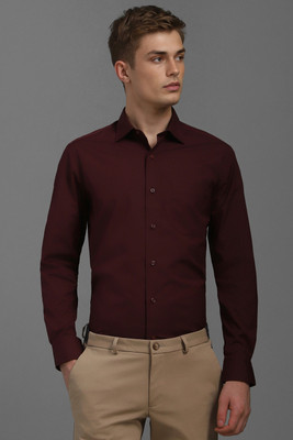 LOUIS PHILIPPE Men Solid Formal Maroon Shirt