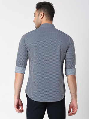 BASICS Men Printed Casual Blue Shirt