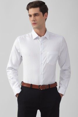 PETER ENGLAND Men Striped Formal White, Grey Shirt