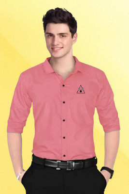 Marmic Fab Men Solid Casual Pink Shirt