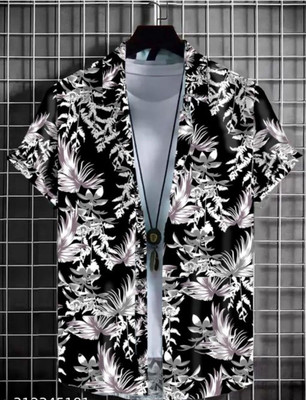 Solbiza Men Printed Casual Black Shirt